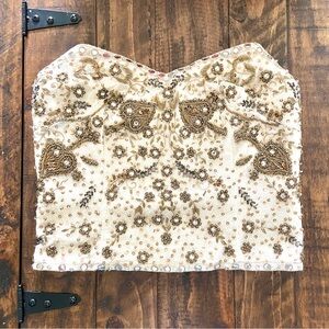 Urban Outfitters NWT Beaded Corset Strapless Top
